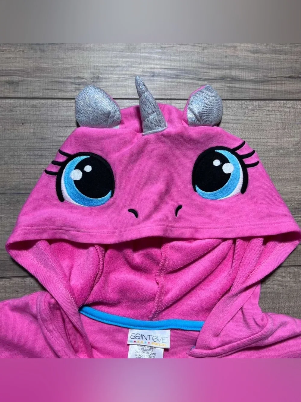Saint Eve Swim‎ Girls Hooded Unicorn Cover-Up Dress Size 6/6X Pink